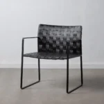Chaise cuir noir Iska – Image 2