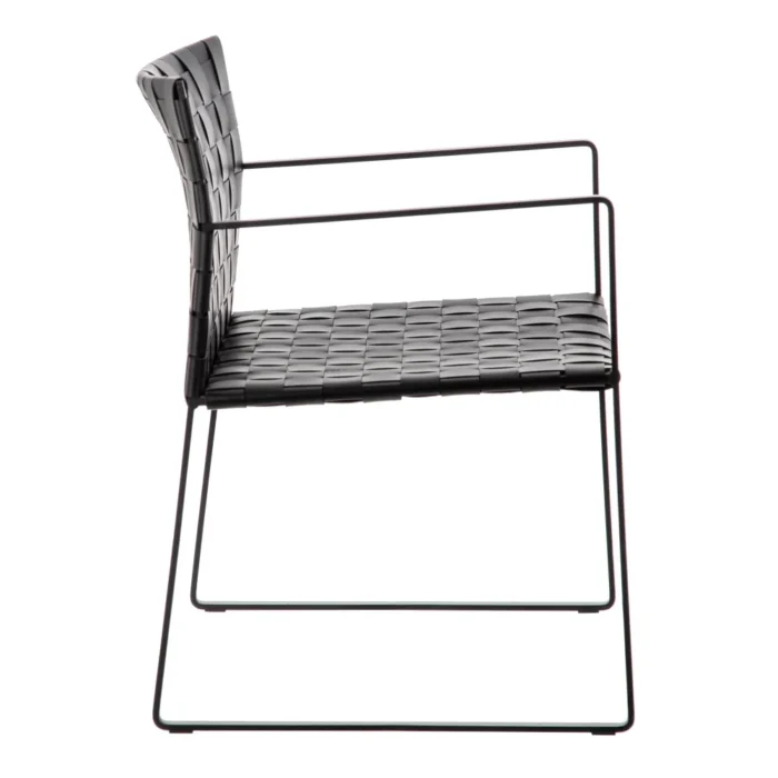 Chaise cuir noir Iska – Image 3