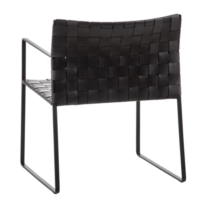 Chaise cuir noir Iska – Image 4