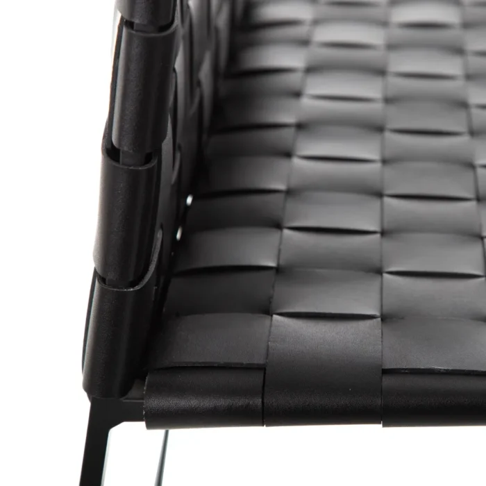 Chaise cuir noir Iska – Image 5