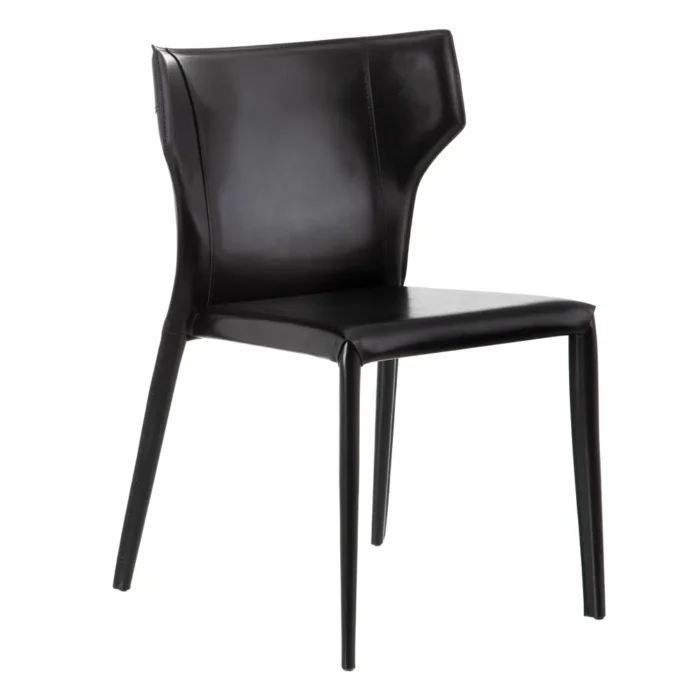 Chaise cuir noir Mérida – Image 3