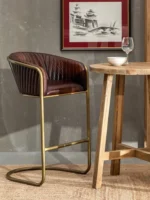 Chaise haute cuir marron Cadix Denzzo