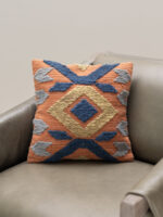 Coussin kilim bleu et orange – Image 3