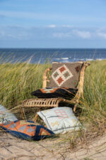 Coussin kilim bleu et orange – Image 4