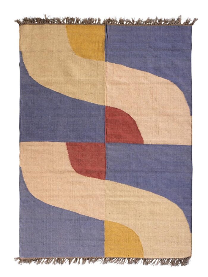 Grand tapis Abstract laine et jute – Image 3