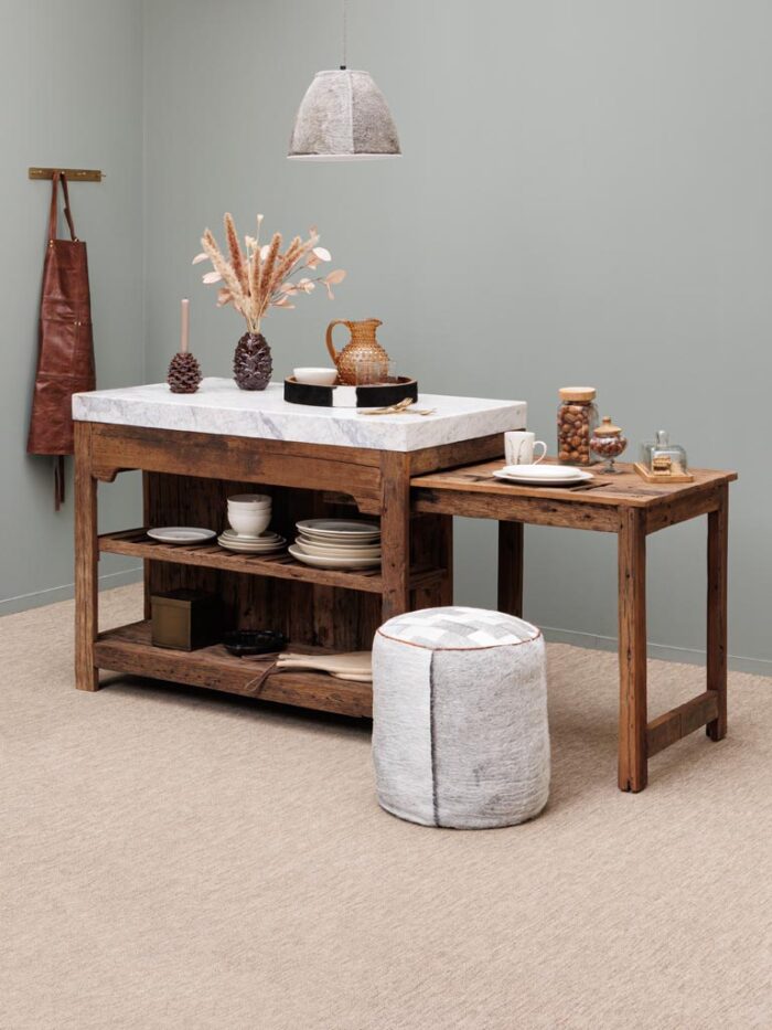 îlot Greta et table coulissante marbre blanc – Image 7