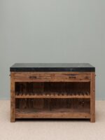 Îlot de cuisine Greta marbre noir bois recyclé – Image 2