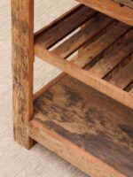 Îlot de cuisine Greta marbre noir bois recyclé – Image 5