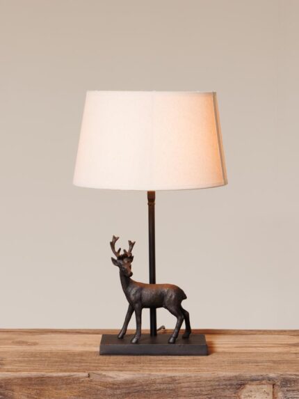 Lampe à poser cerf bronze Chehoma