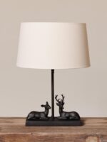 Lampe à poser cerf et biche couchés Chehoma