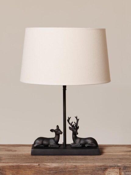 Lampe à poser cerf et biche couchés Chehoma