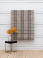 Petit tapis coton tressé orange et bleu Chehoma