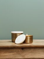 Petite boîte à bougie laiton et marbre – Image 2