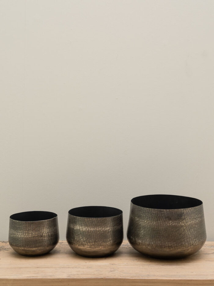 Set de 3 pots Serpentes métal argenté – Image 2