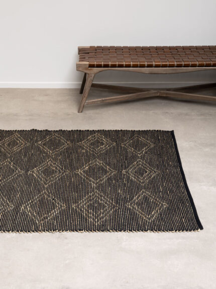 Tapis coton et jonc de mer à losanges Chehoma