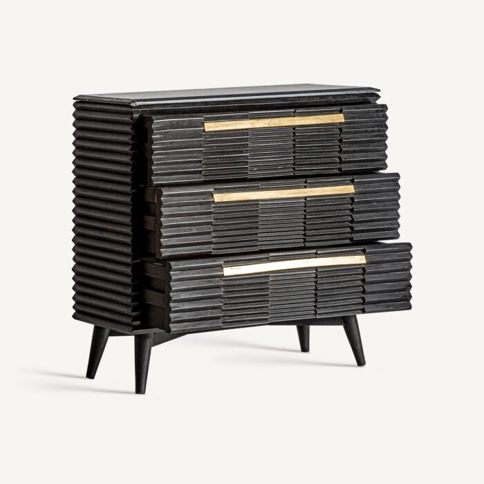 Commode Plissé Wood Black – Image 3