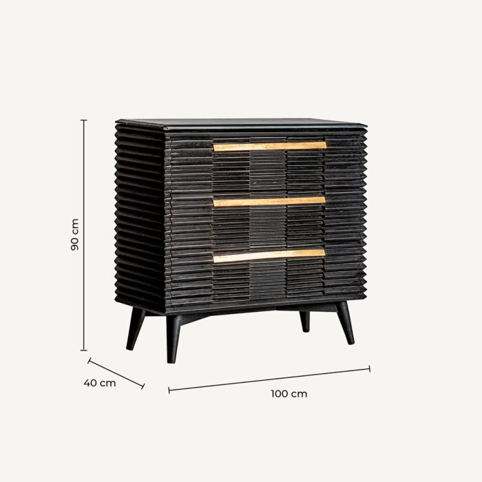 Commode Plissé Wood Black – Image 7