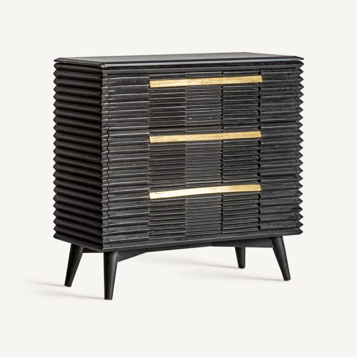 Commode Plissé Wood Black – Image 2