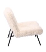 Fauteuil Domme Fausse Fourrure Blanc – Image 3