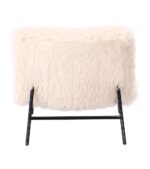 Fauteuil Domme Fausse Fourrure Blanc – Image 4