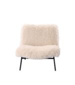 Fauteuil Domme Fausse Fourrure Blanc – Image 2