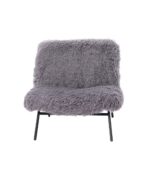 Fauteuil Domme Fausse Fourrure Gris – Image 2