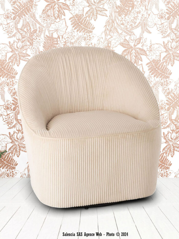 Fauteuil Pivotant Viby Beige Athezza