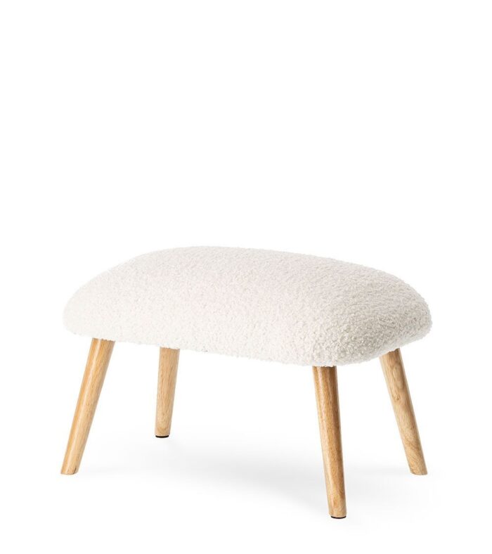 Tabouret Névez blanc bouclette – Image 4