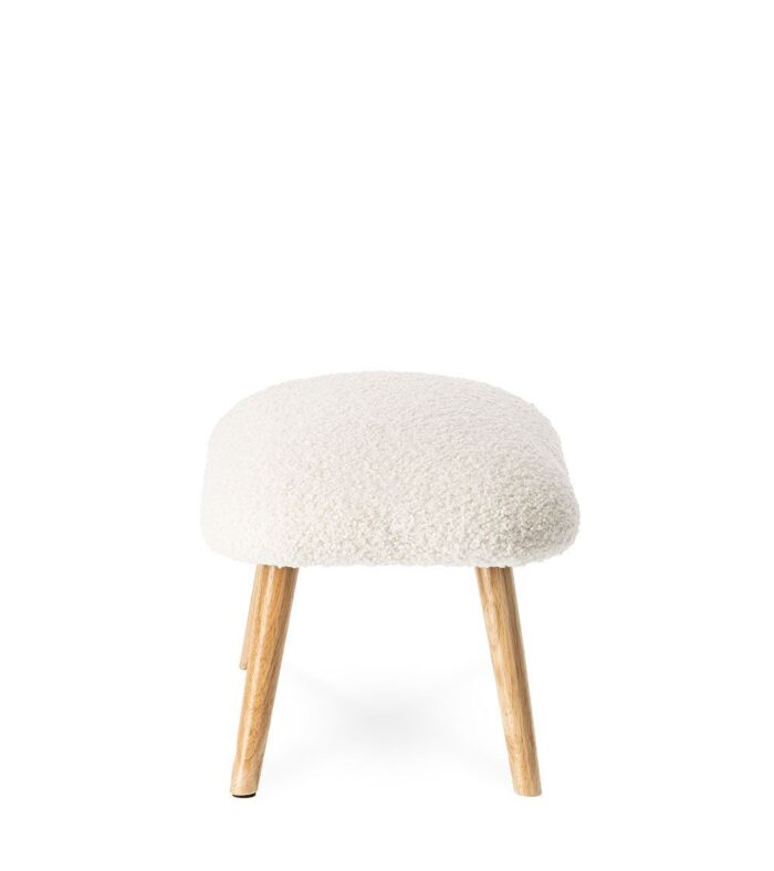 Tabouret Névez blanc bouclette – Image 5