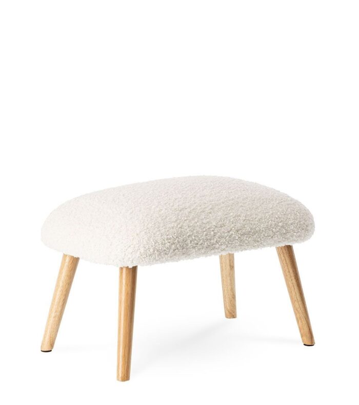 Tabouret Névez blanc bouclette – Image 2