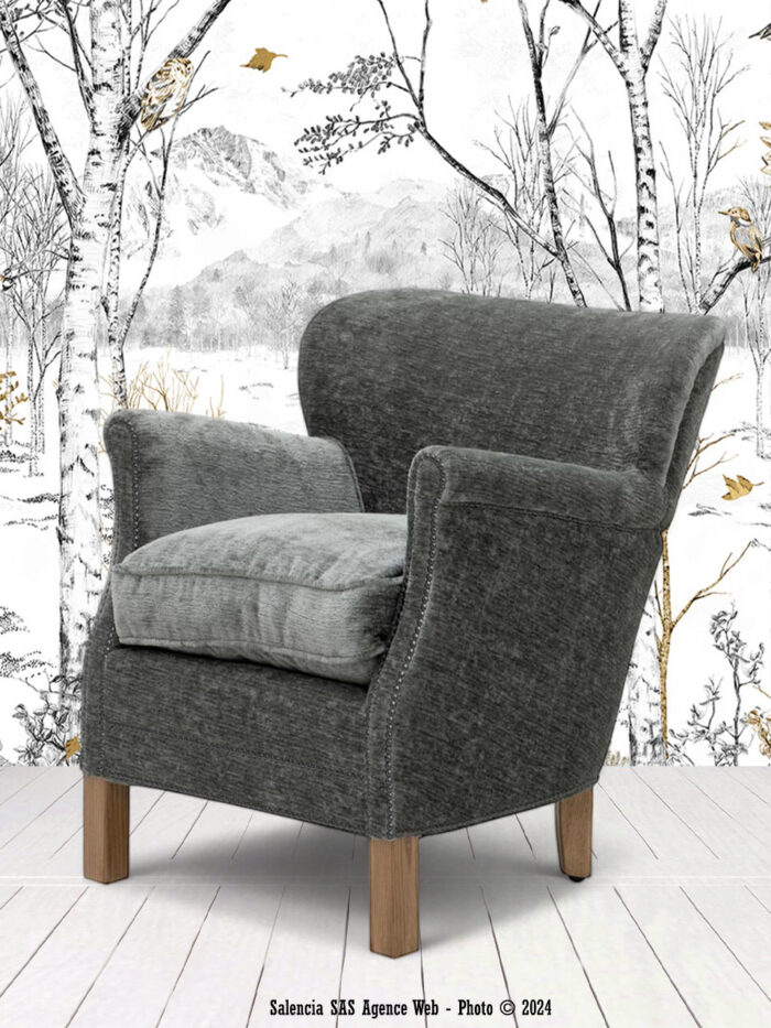 Fauteuil Turner velours émeraude Chehoma