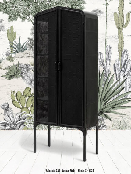 Armoire métal noir 2 portes Melbourne Chehoma