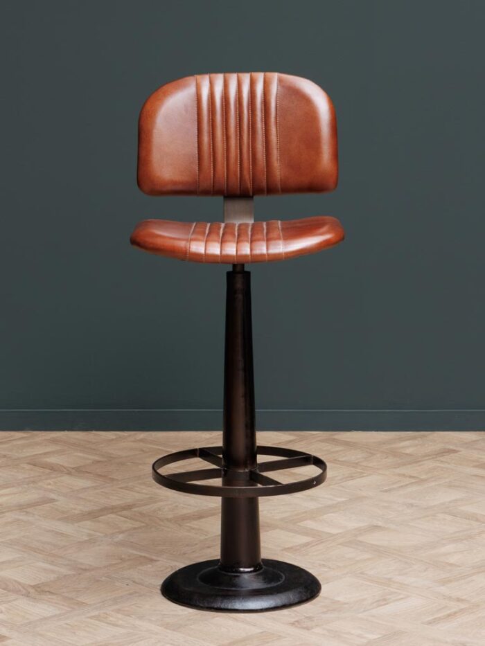 Chaise de bar cuir et métal Cleveland – Image 2