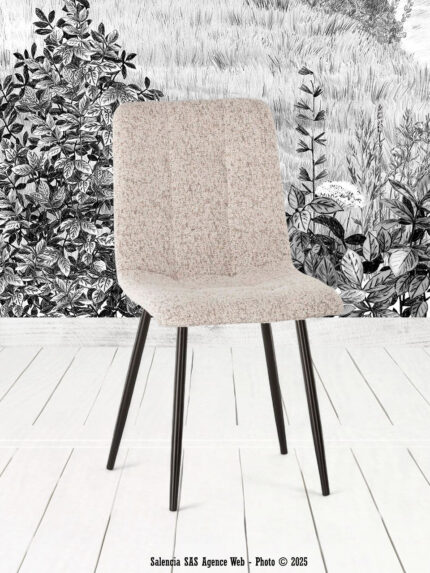 Chaise Manta Chiné Beige et Noir Athezza