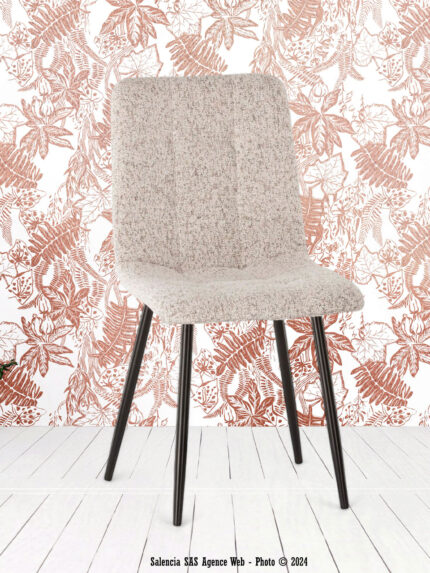Chaise Manta Chiné Beige et Noir Athezza