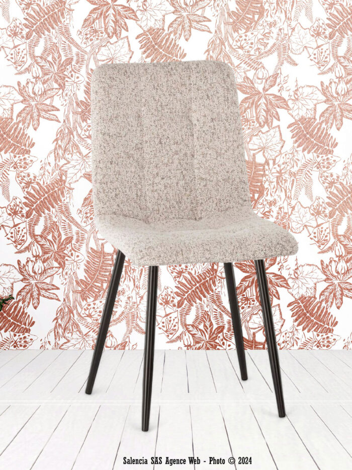 Chaise Manta Chiné Beige et Noir Athezza