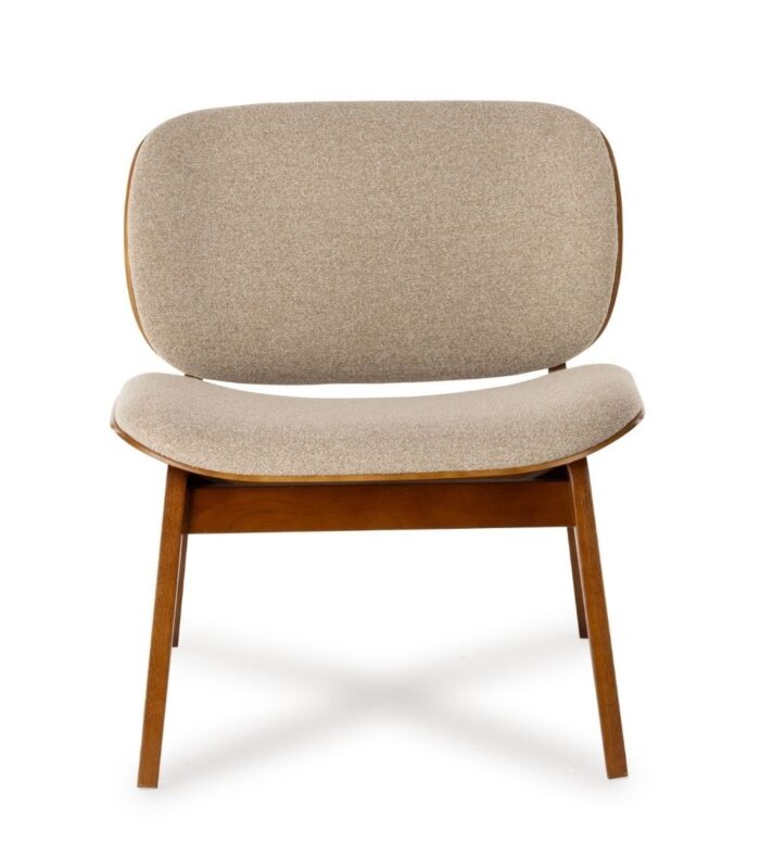 Fauteuil Kuji Beige Structure Bois – Image 3