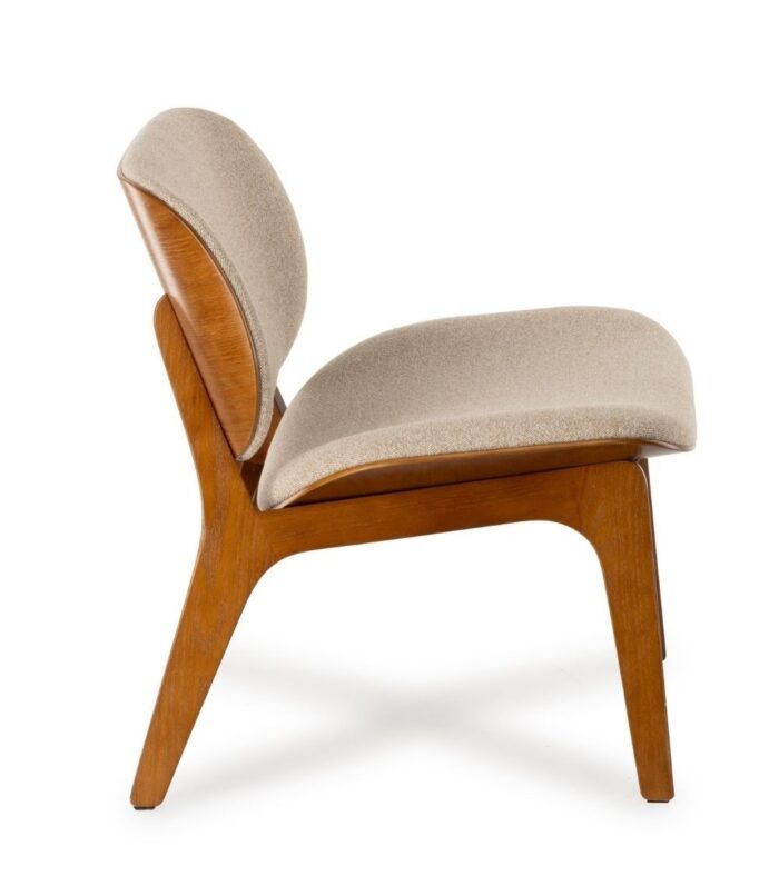Fauteuil Kuji Beige Structure Bois – Image 4