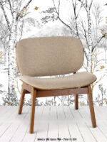 Fauteuil Kuji Beige Structure Bois Athezza