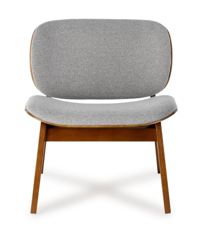 Fauteuil Kuji Gris Clair Structure Bois – Image 3