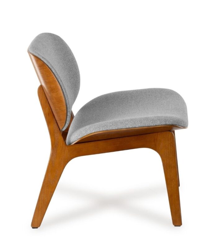 Fauteuil Kuji Gris Clair Structure Bois – Image 4