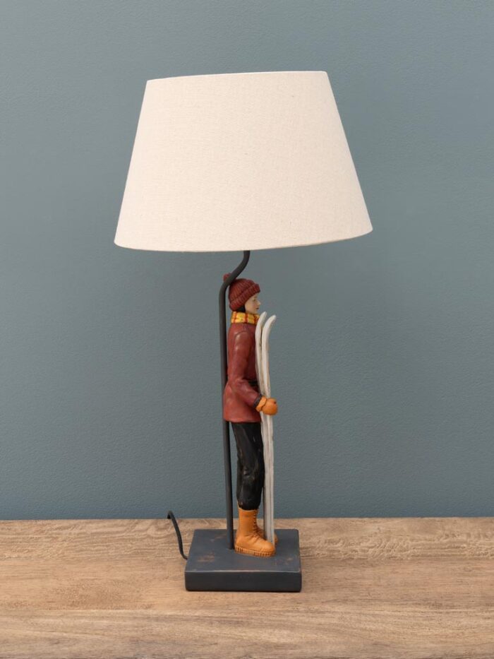 Lampe à poser vintage skieur – Image 4