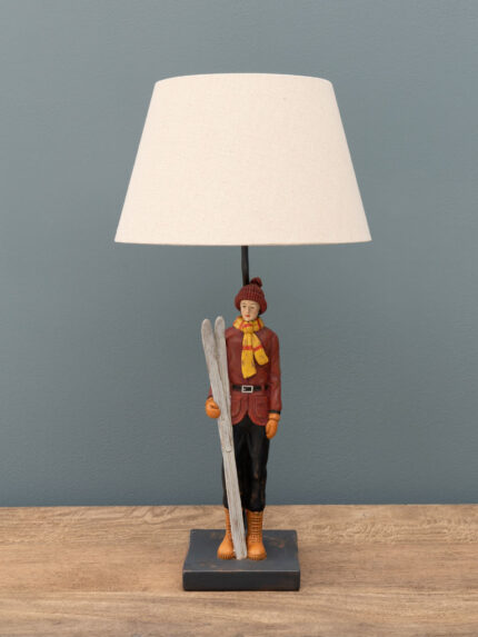 Lampe à poser vintage skieur Chehoma