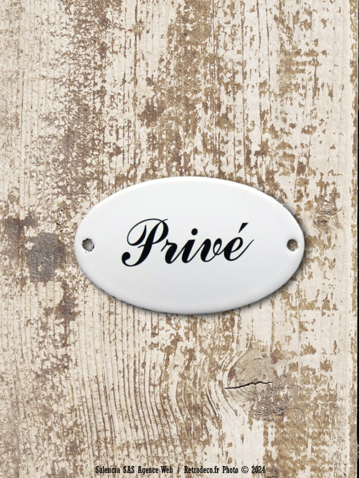 Plaque de porte émaillée ovale Privé Email Replica