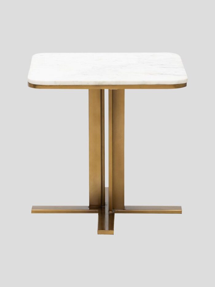 Table d'appoint Bund marbre et laiton – Image 3