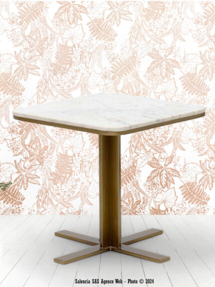 Table d'appoint Bund marbre et laiton Athezza