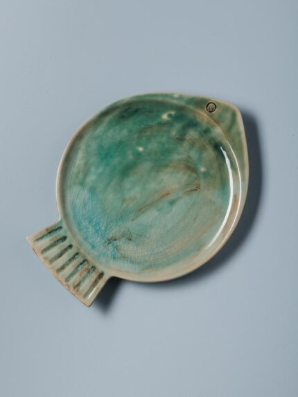 Assiette poisson turquoise Varia Chehoma