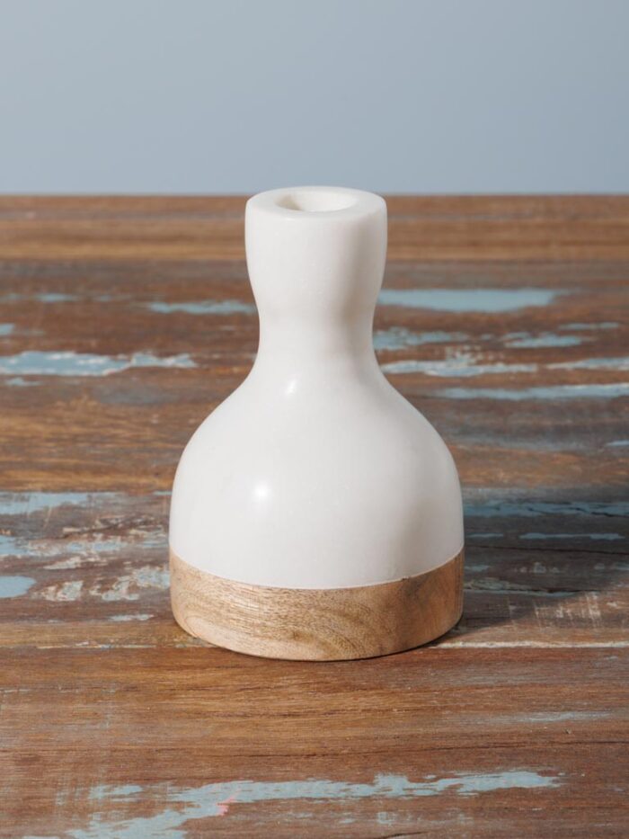 Bougeoir en marbre blanc – Image 2