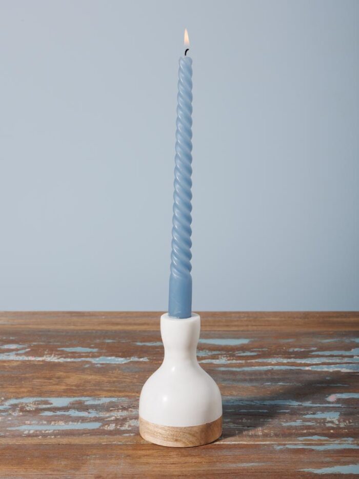 Bougeoir en marbre blanc Chehoma