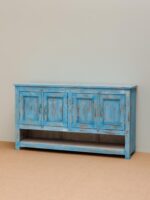 Buffet 4 portes patine bleue Rivedoux – Image 2